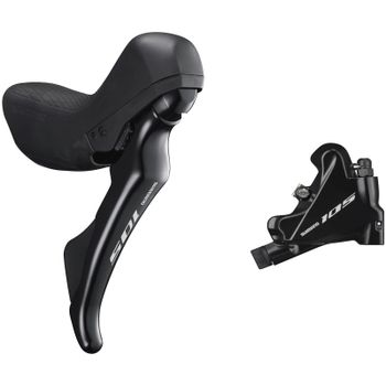 Shimano 105 R7000 Hydraulic Dsc Brake STI Levers with Flat Mount Caliper - Right Front - Black