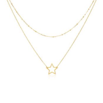 Cadena estrella doble fila de acero inoxidable dorado