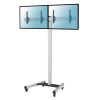 kimex soporte de suelo con ruedas inclinable para 2 tv 50-55 altura 240cm vesa 600x400 max 50kg