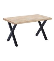 mesa comedor estilo industrial patas negras en x 140x80 cm