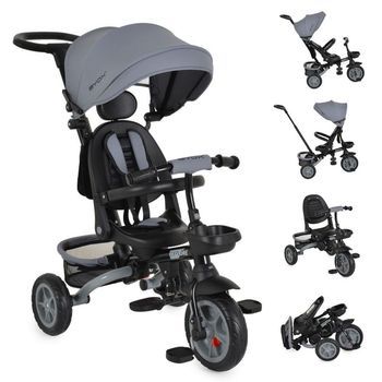 Triciclo Infantil Explore Con Ruedas De Goma, Reversible, Evolutivo Y Plegable De Byox - Dark Grey