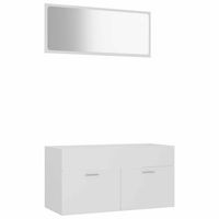 conjunto de muebles de bano 2 piezas contrachapada blanco vidaxl