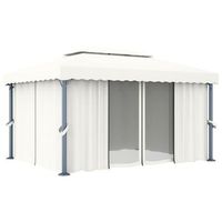 4 x 3 m  poste de aluminio y tubo de soporte de acero - crema