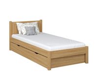 cama individual de roble con cajon n02 roble natural