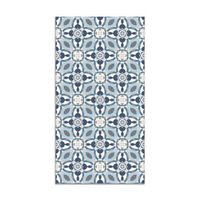 panorama alfombra vinilica baldosin oriental caleidoscopio azul 80x250 cm