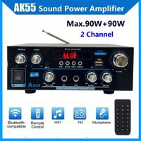 amplificador ak55 amplificadores de musica compatibles con bluetooth para el hogar coche karaoke amplificador estereo hifi de 2 canales fm usb audio con control remoto