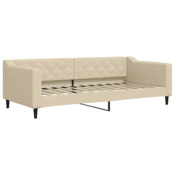 Sofá Cama | Cama Para Adulto | Sofá Convertible Sin Colchón Tela Crema 90x200 Cm