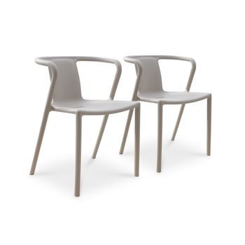 Conjunto De 2 Sillones De Jardín Apilables De Polipropileno