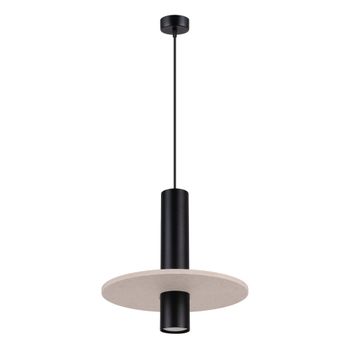 Lámpara colgante beige/negro fieltro/acero alt. 126 cm