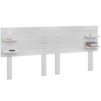 dhome cabecero con estantes de madera reciclada dm colgante pared estilo palet horizontal con patas dual dividido en 2 piezas cama 135140 vintage nordico 210cm dual blanco madera