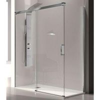 frontal de ducha  puerta corredera glase perfil cromado  180 cm pared lateral 76 - 79 cm