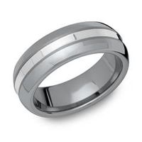anillo de tungsteno pulido 925 plata grabado laser
