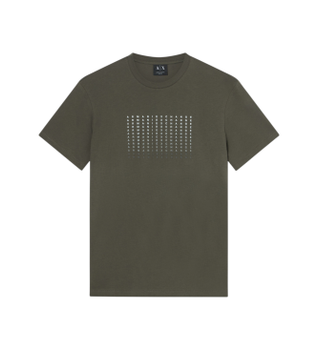 A|X Armani Exchange para hombre. XM002519AF10334U8144 Camiseta slim fit verde (S), Casual, Algodón, Manga corta
