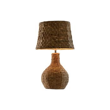 Lampara Sobremesa Fibra Metal 38x38x66 Natural