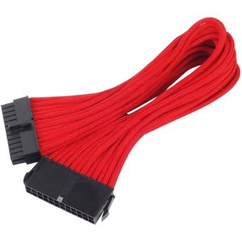 SilverStone PP07-MBR Cable Extensor de Alimentación 24 Pin Macho/Hembra 30cm Rojo