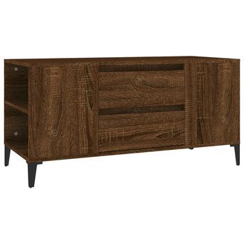 Mueble Tv | Mueble De Salón | Armario Tv Madera Contrachapada Marrón Roble 102x44,5x50 Cm