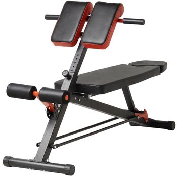 HOMCOM Banco de Mancuerna Plegable Inclinable con 4 niveles de Altura Ajustable Banco de Pesas para Entrenamiento