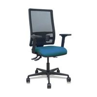 silla bormate asincro malla negra asiento bali verde petroleo brazos 2d ruedas 65mm