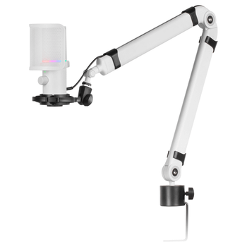 MICROFONO PROFESIONAL MARS GAMING MMICXT WHITE MICROFONO DE ESTUDIO DE ALTA DEFINICION ADC 192kHz DYNAMIC ARGB RING