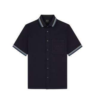 A|X Armani Exchange para hombre. XM002110AF22640UB101 Polo Informal marino (S), Casual, Algodón, Manga corta