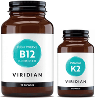 viridian high twelve vit b12 b-complex 90 capsulas  vit k2 50ug 30 capsulas veganas