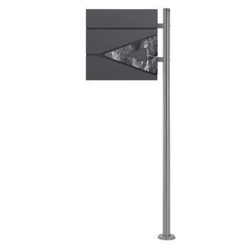 Buzón De Pie Con Compartimento 120 Cm Negro Ecd Germany