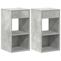 mesillas de noche con cajon 2 uds gris hormigon 35x34x665 cm vidaxl
