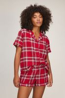 hunkemoller conjunto de pijama twill rojo