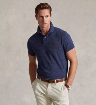 Polo Ralph Lauren para hombre. 710666998005 Polo Custom Slim Fit marino (XXL), Casual, Algodón, Manga corta