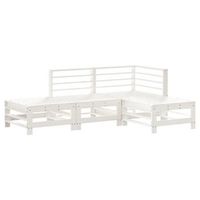 conjunto de muebles de jardin 4 uds  mesa y sillas madera maciza de pino blanco