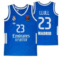 camiseta sergio llull real madrid azul retro junior adidas 2025-26