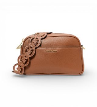 Michael Kors para mujer. 32S6GJ6C5L Bandolera Mk marrón (OSFA), Casual, Piel