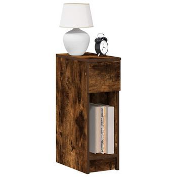 Pack 2 Uds Mesitas De Noche | Mesilla De Noche Con Cajón Roble Ahumado 20x36x60 Cm Cfw43730