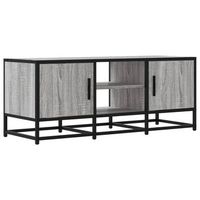 mueble tv  mueble de salon  gabinete de tv metal y madera ingenieria gris sonoma 100x35x41 cm