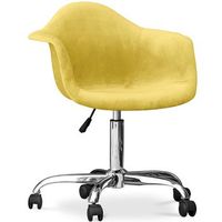 silla de oficina con reposabrazos - silla de escritorio giratoria con ruedas - grev amaril