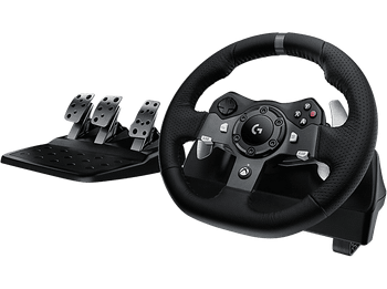 Volante - Logitech G G920 Driving Force Racing Wheel, Pedales ajustables, Para Xbox One/PC, Feedback, Giros de 900º, Negro