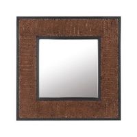 espejo de pared decorativo madera teca marron oscuro 60 x 60 cm estilo rustico boise