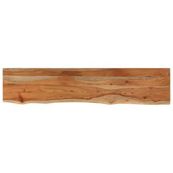 Estante Pared Rectangular Madera Acacia Borde Vivo 90x20x2,5 Cm
