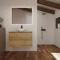 conjunto de bano kaji  100 cm teka  dos cajones  lavabo sobre encimera  mueble montado  no incluye espejo  alday