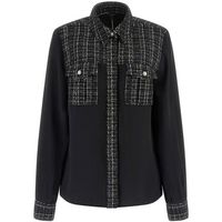 guess camisa sandra mix tweed shirt para mujer