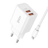 cool kit cargador de red  cable usb 20 a lightning 12m blanco