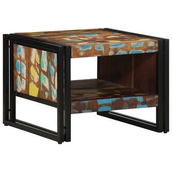 Mesa De Centro Multicolor 50x50x38 Cm Madera Maciza Reciclada Vidaxl