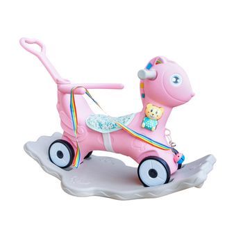 Caballo Balancín De Plástico 2 En 1 Ds3803 Rosa