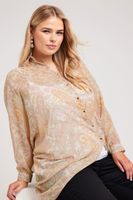 yours london curve pink paisley print longline shirt mujer curvy y tallas grandes yours london