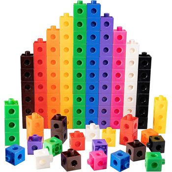 100/200 Uds. Cubo de juguete conectado de 10 colores para contar matemáticas bloques de plástico cubo matemático de colores escuela preescolar