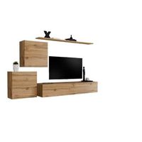 conjunto de muebles para salon switch v diseno color roble wotan