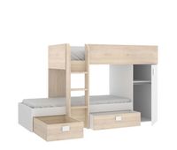 litera tren modular duo - natural  blanco