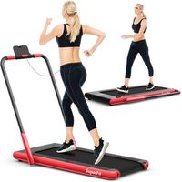 2 en 1 cinta de correr plegable 1-120kmh con app y mando a distancia costway 125 x 69 x 102 cm