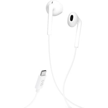 Auriculares TnB C-Buds con cable USB-C para llamadas, micrófono, blancos