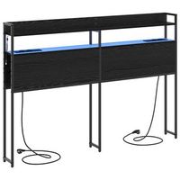 cabecerorpanel de cabecero con almacenamiento roble negro madera de ingenieria